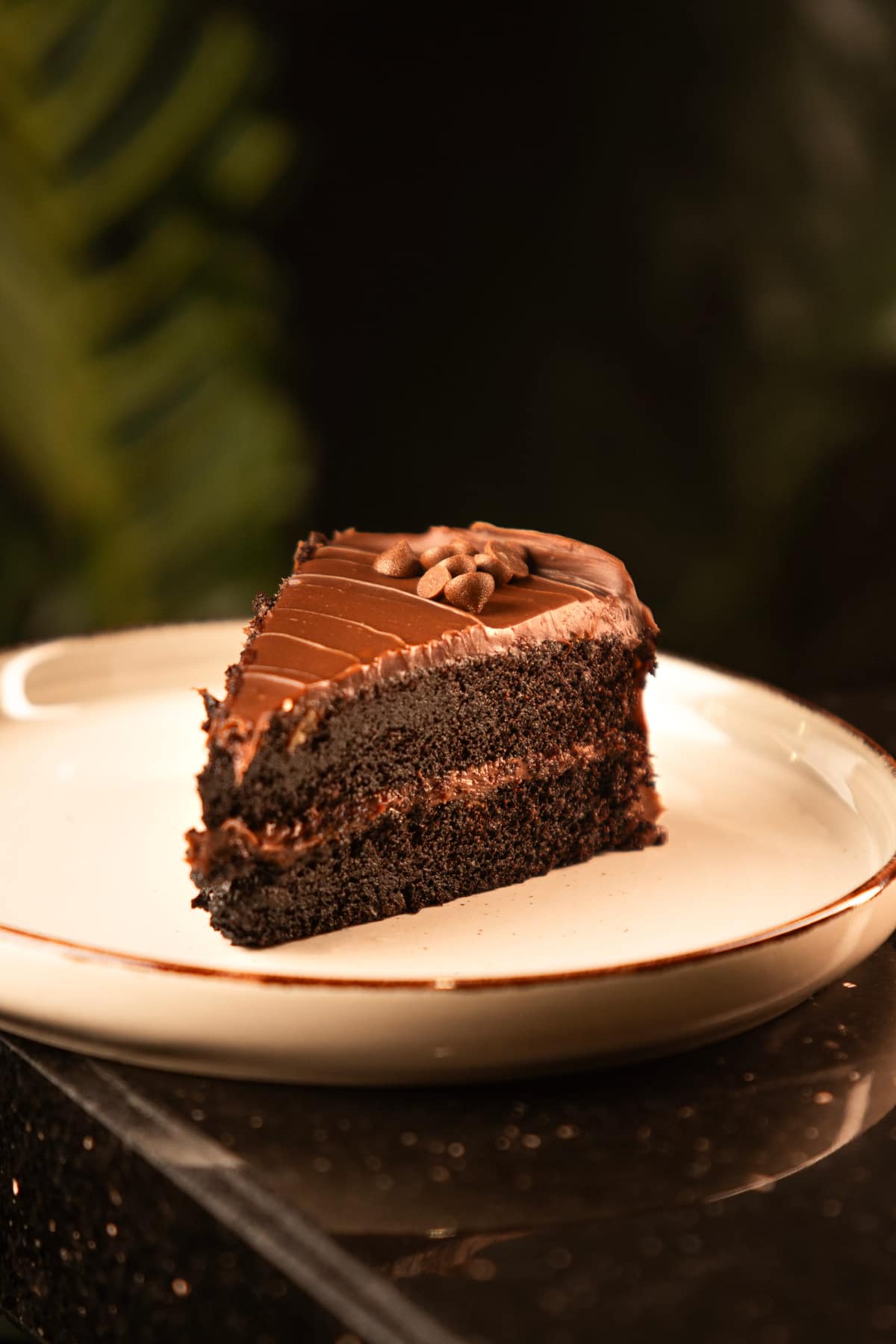 Chocolate layer cake at SPACE Restocafe