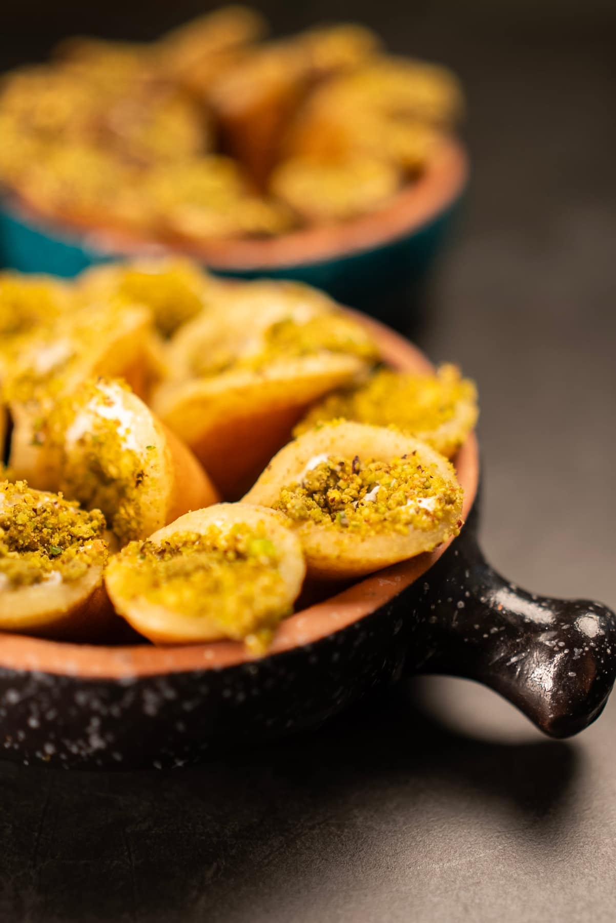 Pistachio-topped dessert bites at SPACE Restocafe