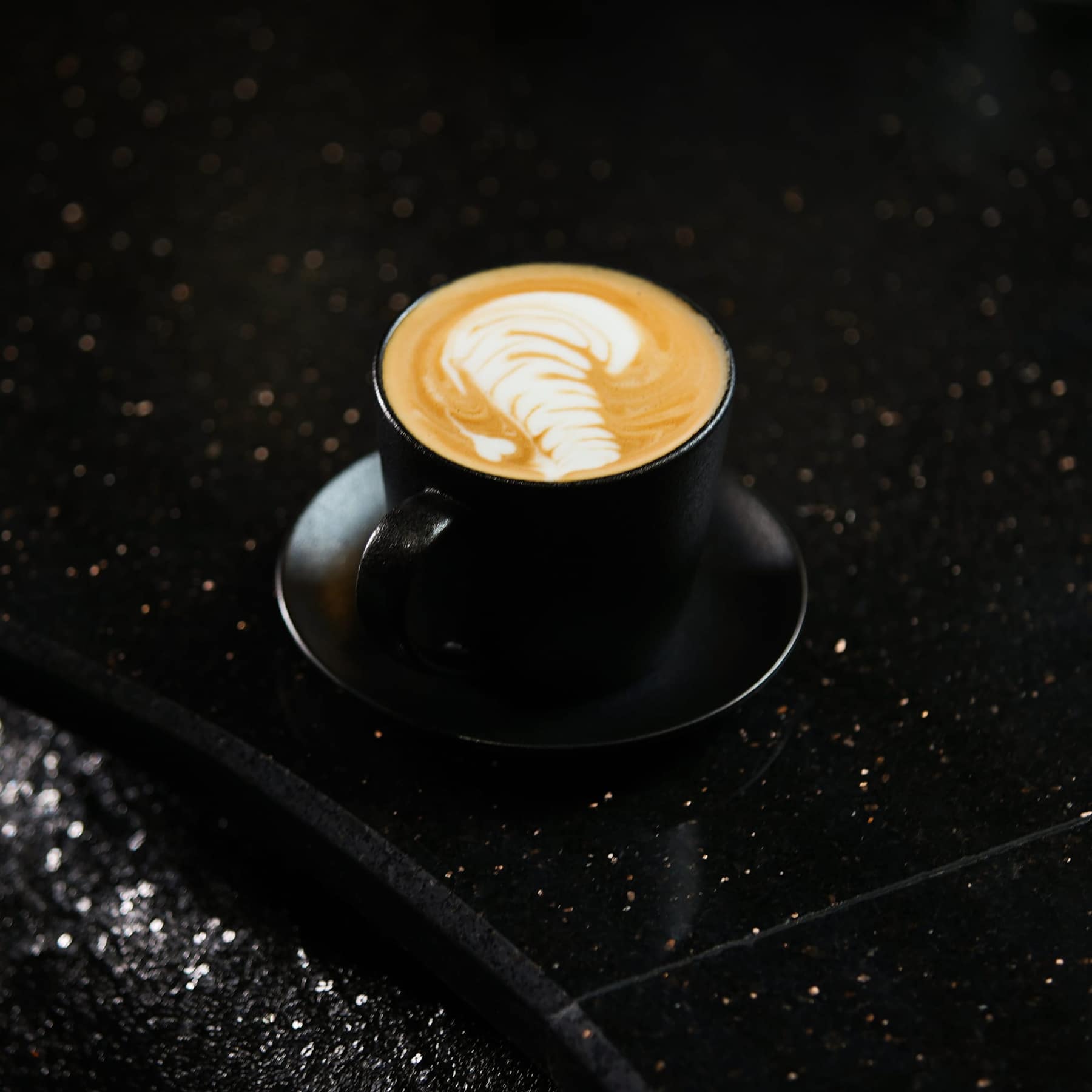 Latte art coffee at SPACE Restocafe